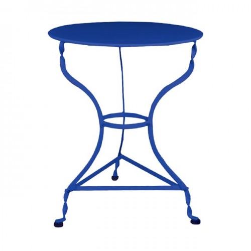 Μπλε παραδοσιακό τραπέζι καφενείου μεταλλικό Φ60x71cm