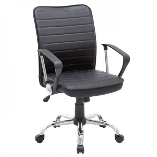 Καρέκλα γραφείου PVC σε μαύρο χρώμα