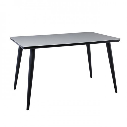 Τραπέζι Βαφή Μαύρη/Γυαλί Άσπρο 130x80x75cm