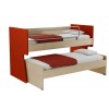 Κουκέτα κρεβάτι χαμηλή κόκκινο 97x128x208 για στρώμα 90x200 εκ.